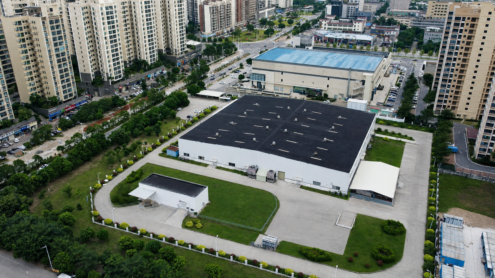 Luchtfoto van de IDEAL-productielocatie in Zhuhai
