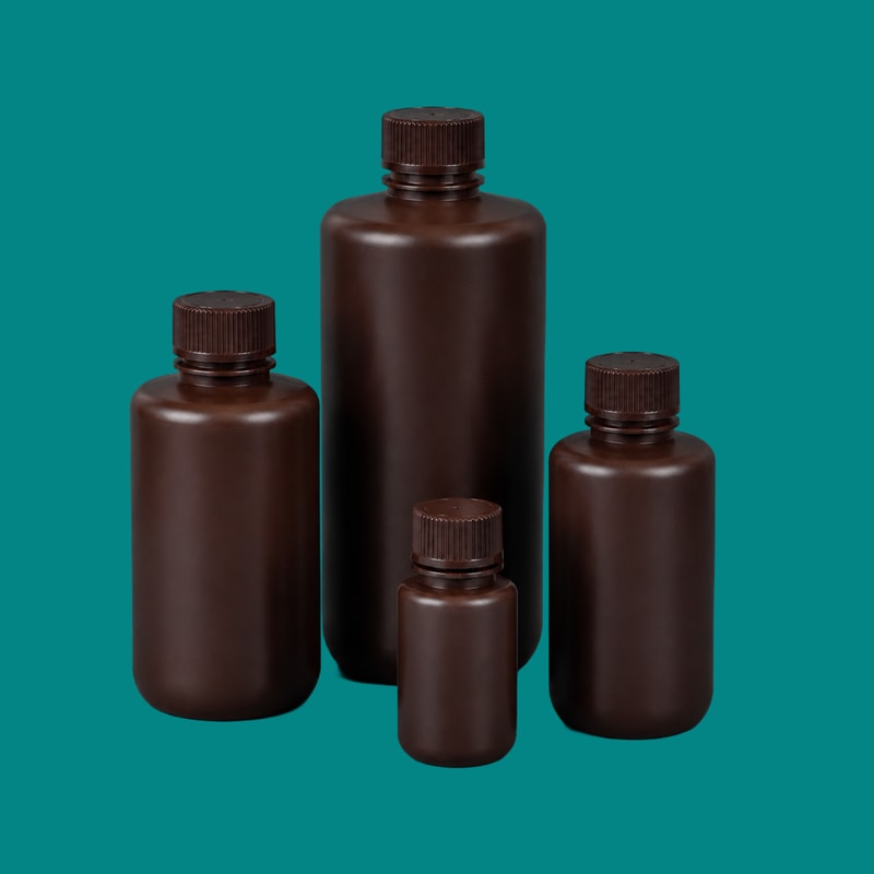 Botol HDPE Amber Bermulut Sempit