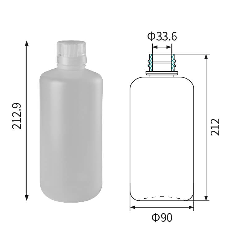 Butelka na odczynniki z wąskim otworem o pojemności 1000 ml