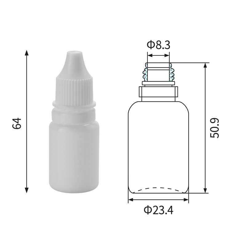 Sticle de plastic de 10 ml cu picături cu capac de siguranță pentru manipulare