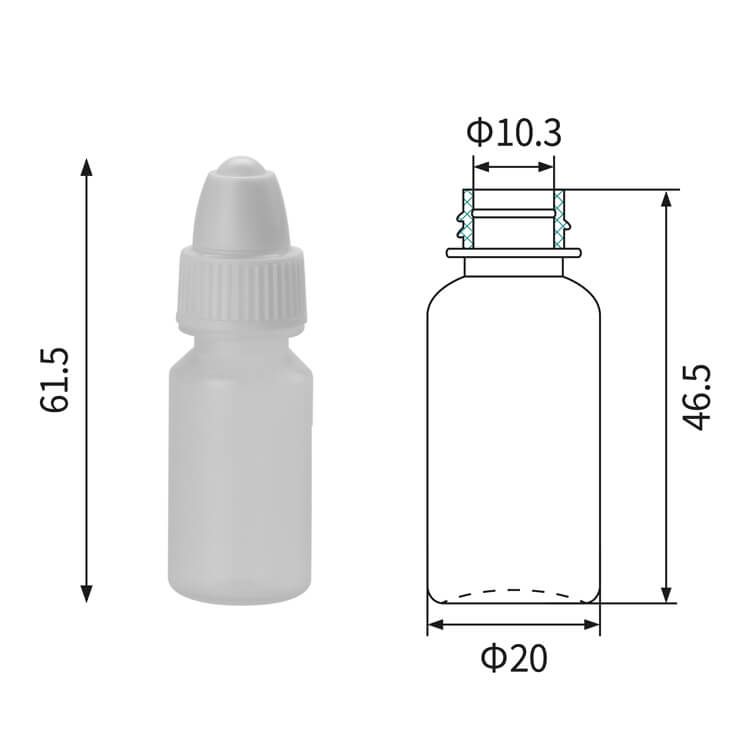 10ml μπουκάλια με βιδωτό καπάκι LDPE με σταγονόμετρο