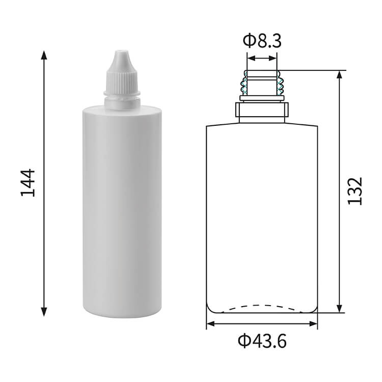 Plastikowe butelki z zakraplaczem 120 ml z nakrętką zabezpieczającą przed manipulacją