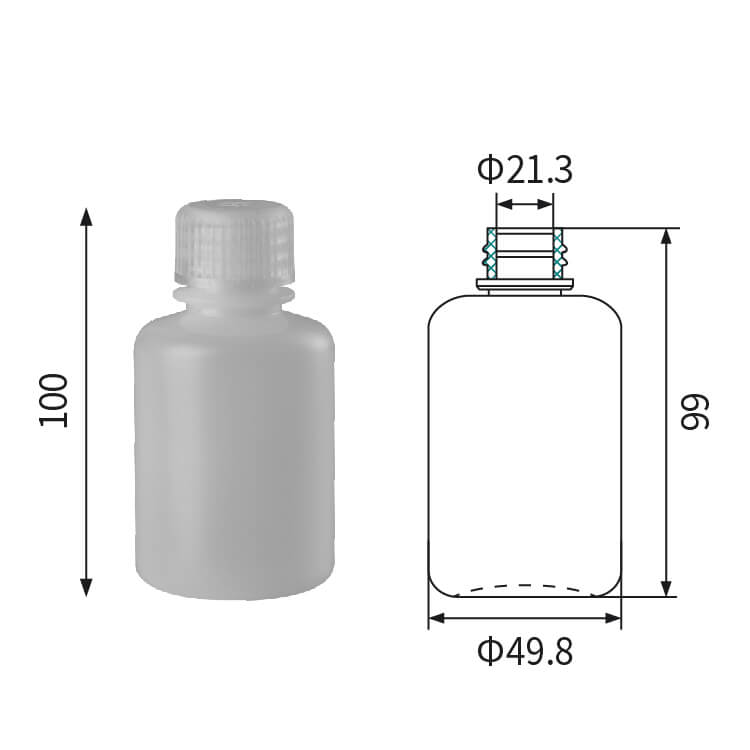 Flacon de réactif à bec étroit de 125 ml