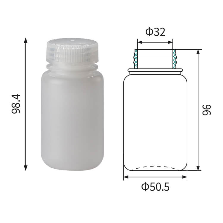 125 ml laboratorieflaske med bred munding