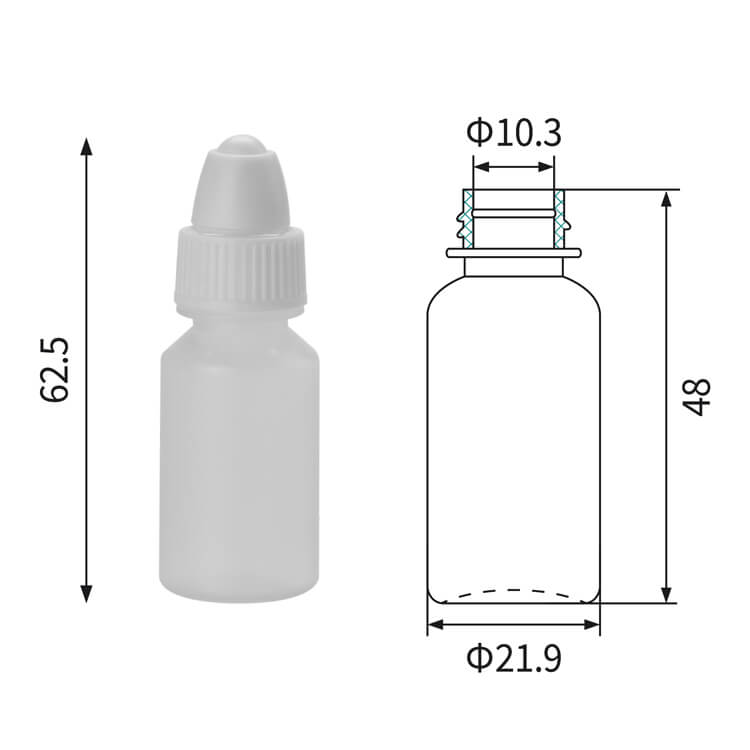 Butelki z zakrętką LDPE z kroplomierzem o pojemności 12 ml