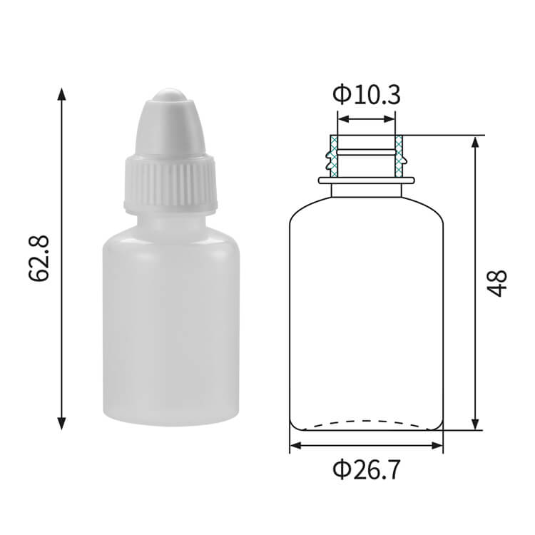 15ml csavaros kupakos LDPE cseppentős palackok