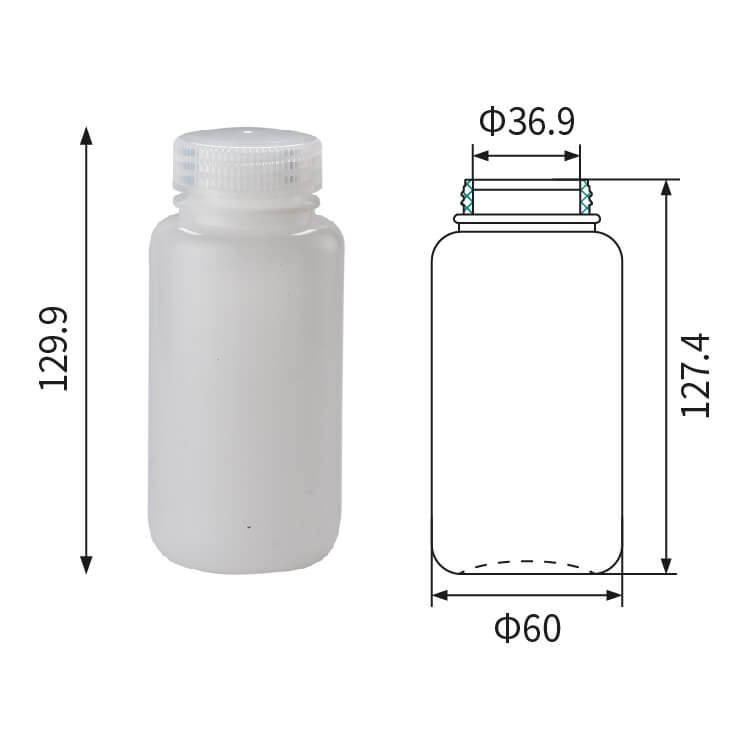 250 ml laboratorieflaske med bred munding