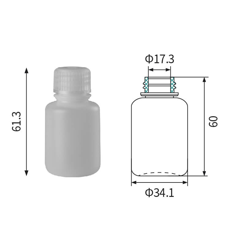 Flacon de réactif à bec étroit de 30 ml