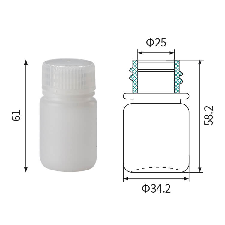 30 ml laboratorieflaske med bred munding
