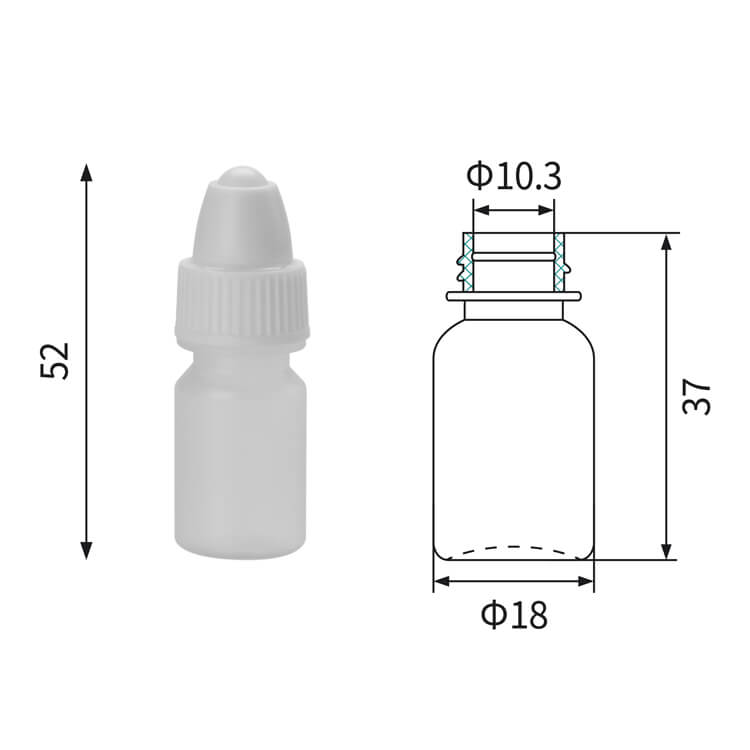 Fľaše s kvapkadlom LDPE so skrutkovacím uzáverom s objemom 4 ml