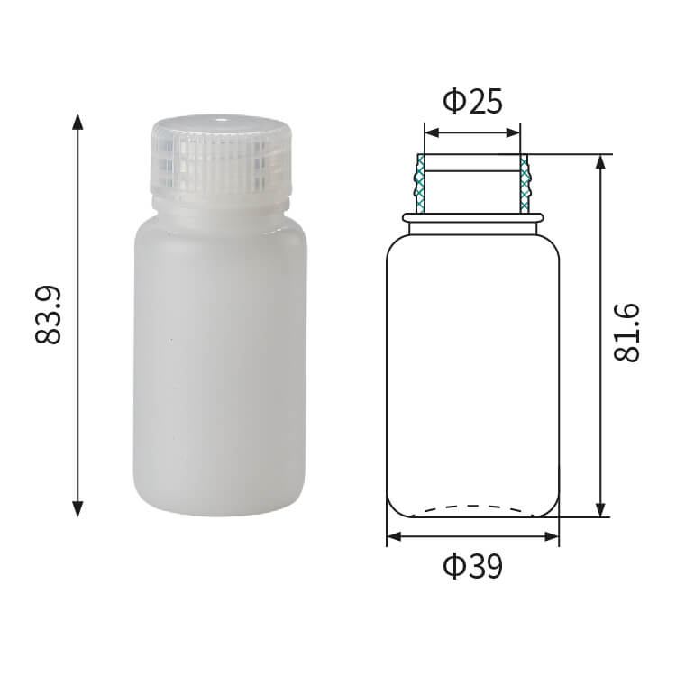 60 ml laboratorieflaske med bred munding