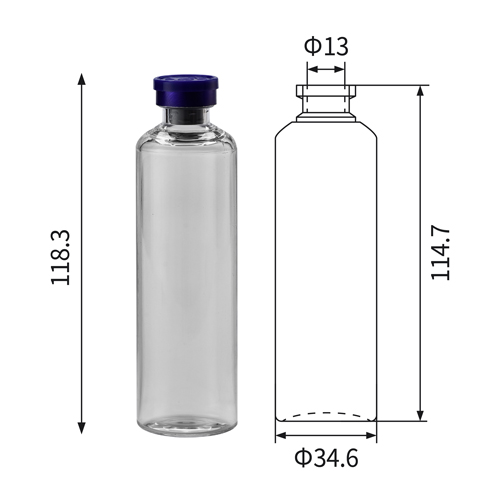 Especificações do frasco de hemocultura de 70 ml