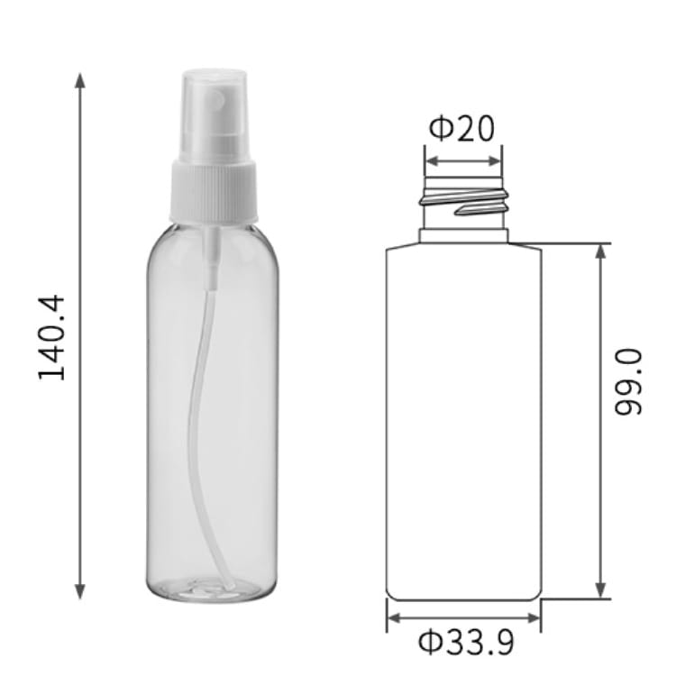 Bouteilles de pulvérisation en plastique 20ml-250ml