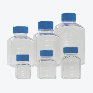 Bottiglie media quadrate in PET