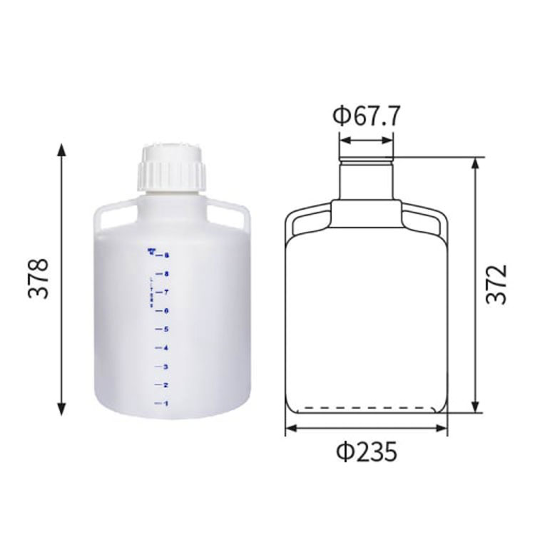 10L 2,5GAL Polypropylen-bæreflasker